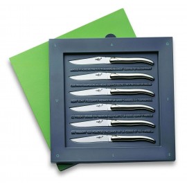 Starck pour Forge de Laguiole: Coffret 6 Couteaux Manche Inox Poli