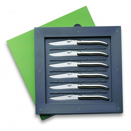 Starck pour Forge de Laguiole: Coffret 6 Couteaux Manche Inox Poli