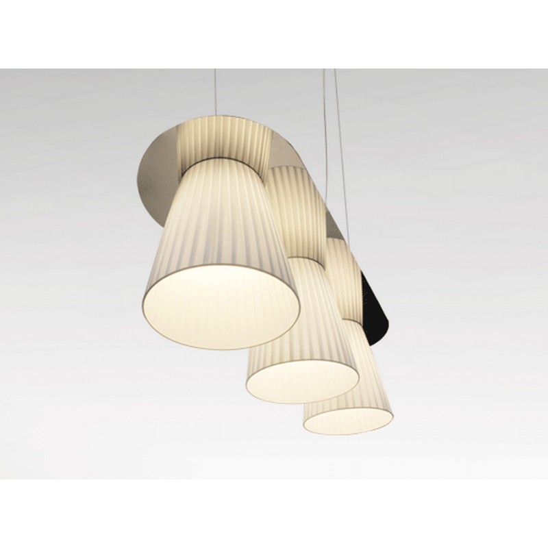 Pendants in white or coloured ribbon on mirror plate
