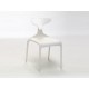 Chaise Punk Assise Blanche Dossier Blanc Opaque