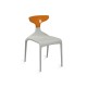 Chaise Punk Assise Blanche Dossier Orange