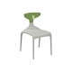 Chaise Punk Assise Blanche Dossier Vert