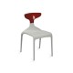 Chaise Punk Assise Blanche Dossier Rouge