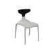 Chaise Punk Assise Blanche Dossier Noir Opaque