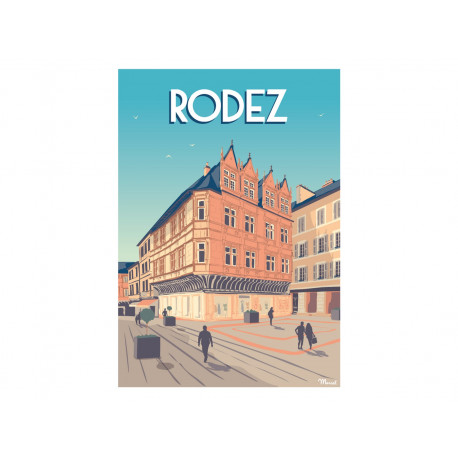 Affiche RODEZ "Place de l'Olmet"