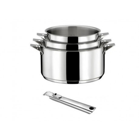 Set de 3 casseroles en aluminium vert - compatible induction KAKI