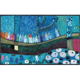 Mat Stadt in Blau 75x120cm
